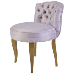 1950s French purple silk Dressing Table Chair