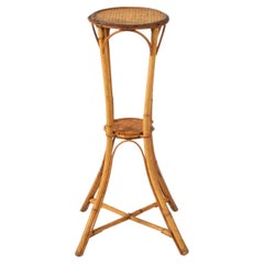 1950's French Rattan & Cane Drink Table or Stand