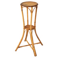 1950's French Rattan & Cane Drink Table or Stand