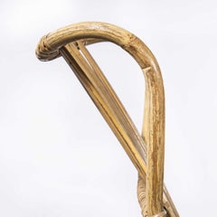 1950's French Rattan Rocking Chair, Hoop Arms