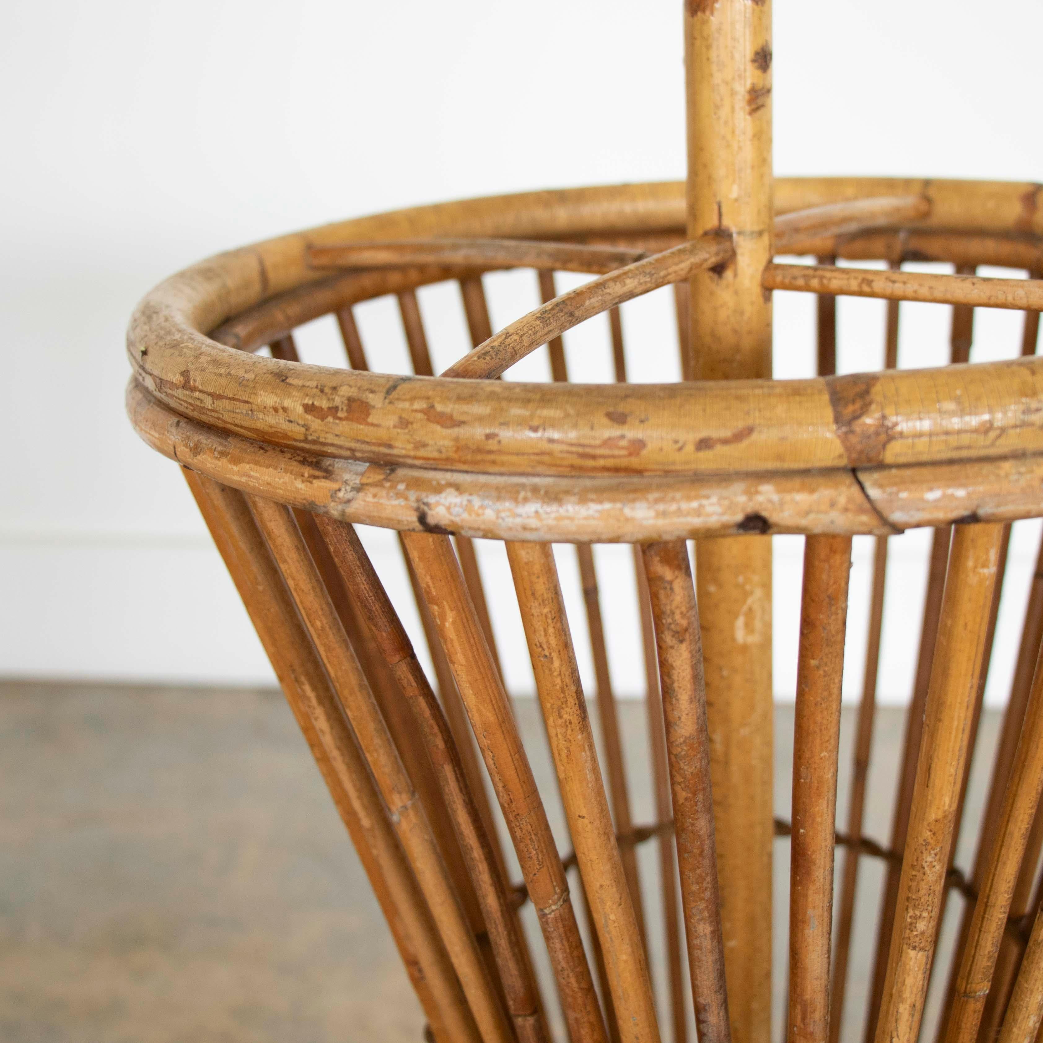 1950's French Rattan Umbrella Stand For Sale 6
