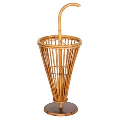 1950's French Rattan Umbrella Stand