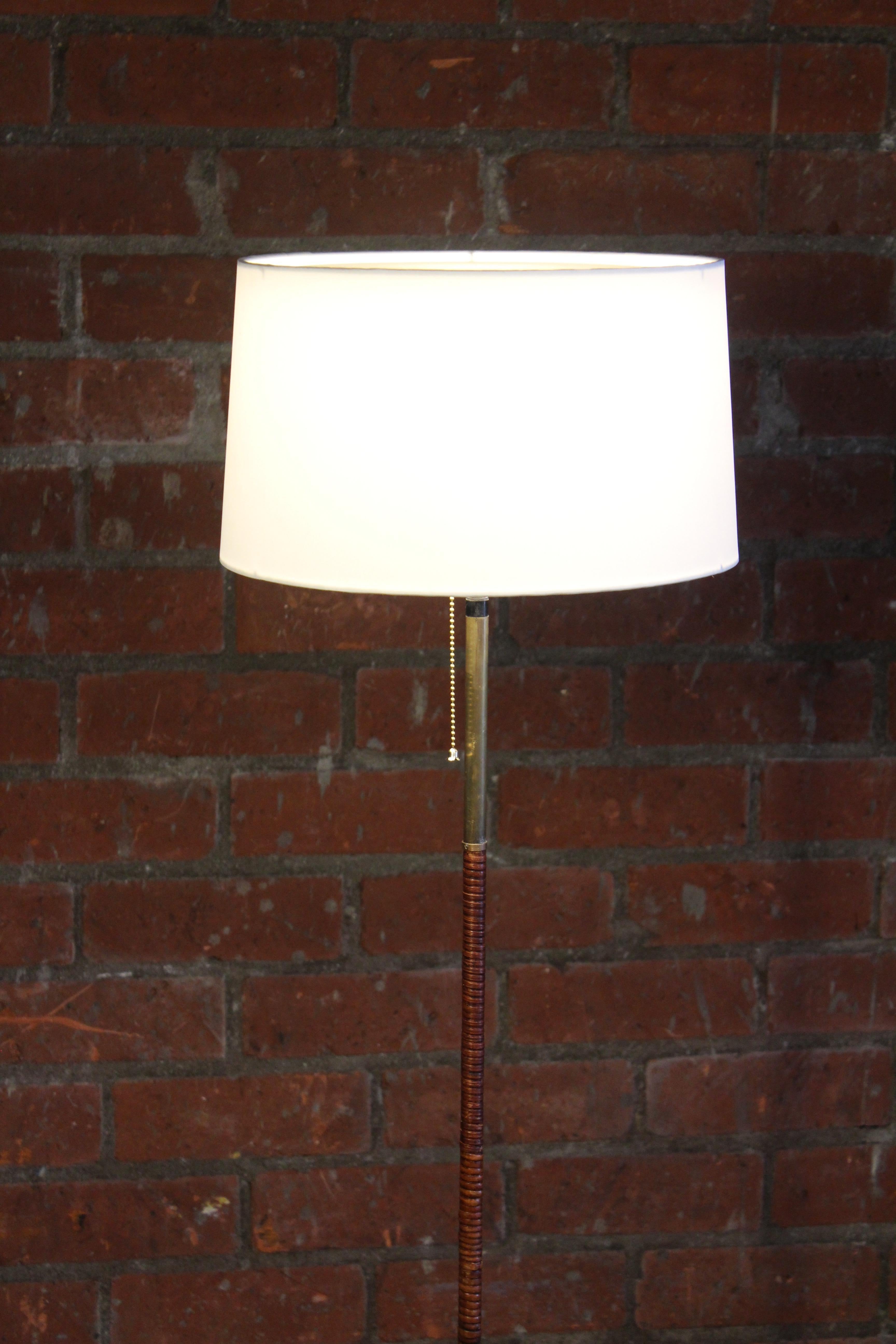 leather wrapped floor lamp