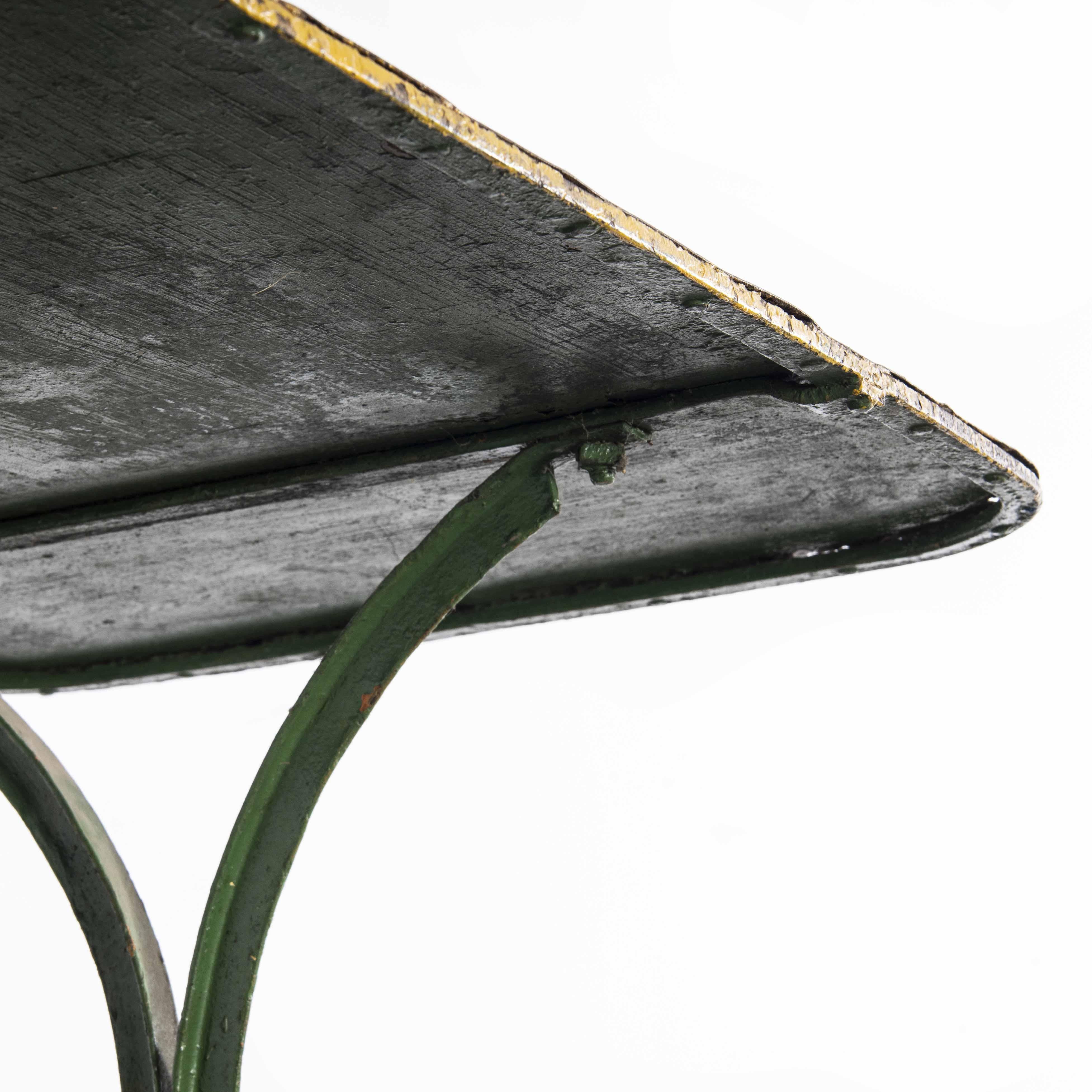 1950’S French Rectangular Forged Metal Dining Table
1950’S French Rectangular Forged Metal Dining Table. Good honest French metal dining table with a hand forged elegant curved base and the original sheet metal top. We love the colour combination