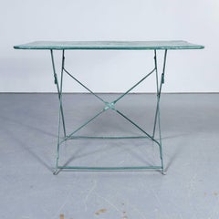 1950's French Rectangular Forged Metal Folding Dining Table