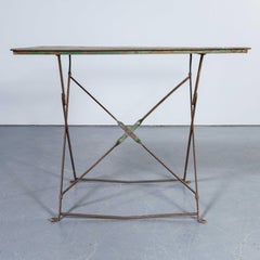 1950's French Rectangular Forged Metal Folding Dining Table