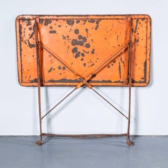 1950's French Rectangular Forged Metal Folding Dining Table