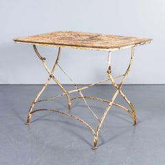 1950's French Rectangular Forged Metal Folding Dining Table