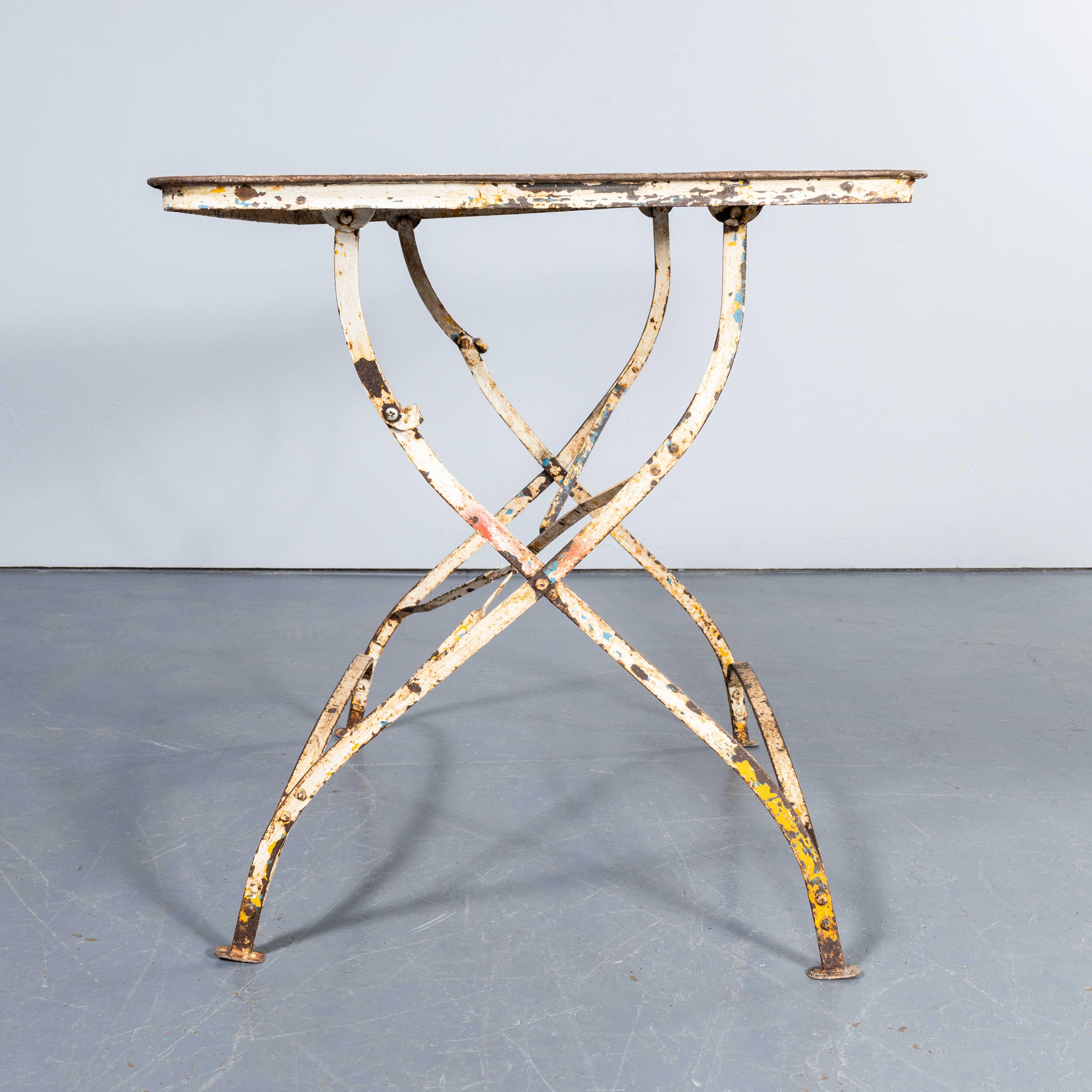 1950's French Rectangular Forged Metal Folding Dining Table In Good Condition For Sale In Hook, Hampshire