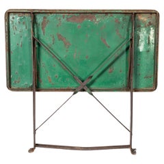 1950's French Rectangular Forged Metal Folding Dining Table
