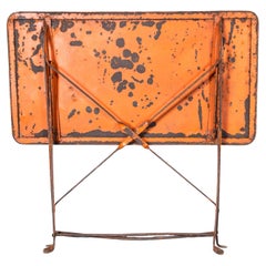 1950's French Rectangular Forged Metal Folding Dining Table