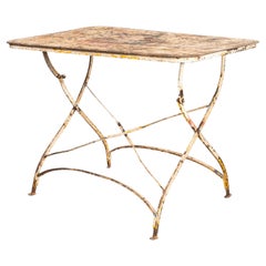 1950's French Rectangular Forged Metal Folding Dining Table