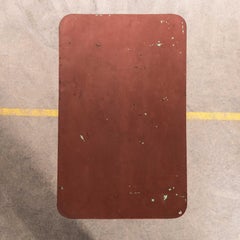 1950's French Red Rectangular Metal Folding Dining Table