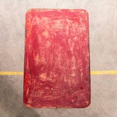 1950's French Red Rectangular Metal Folding Dining Table