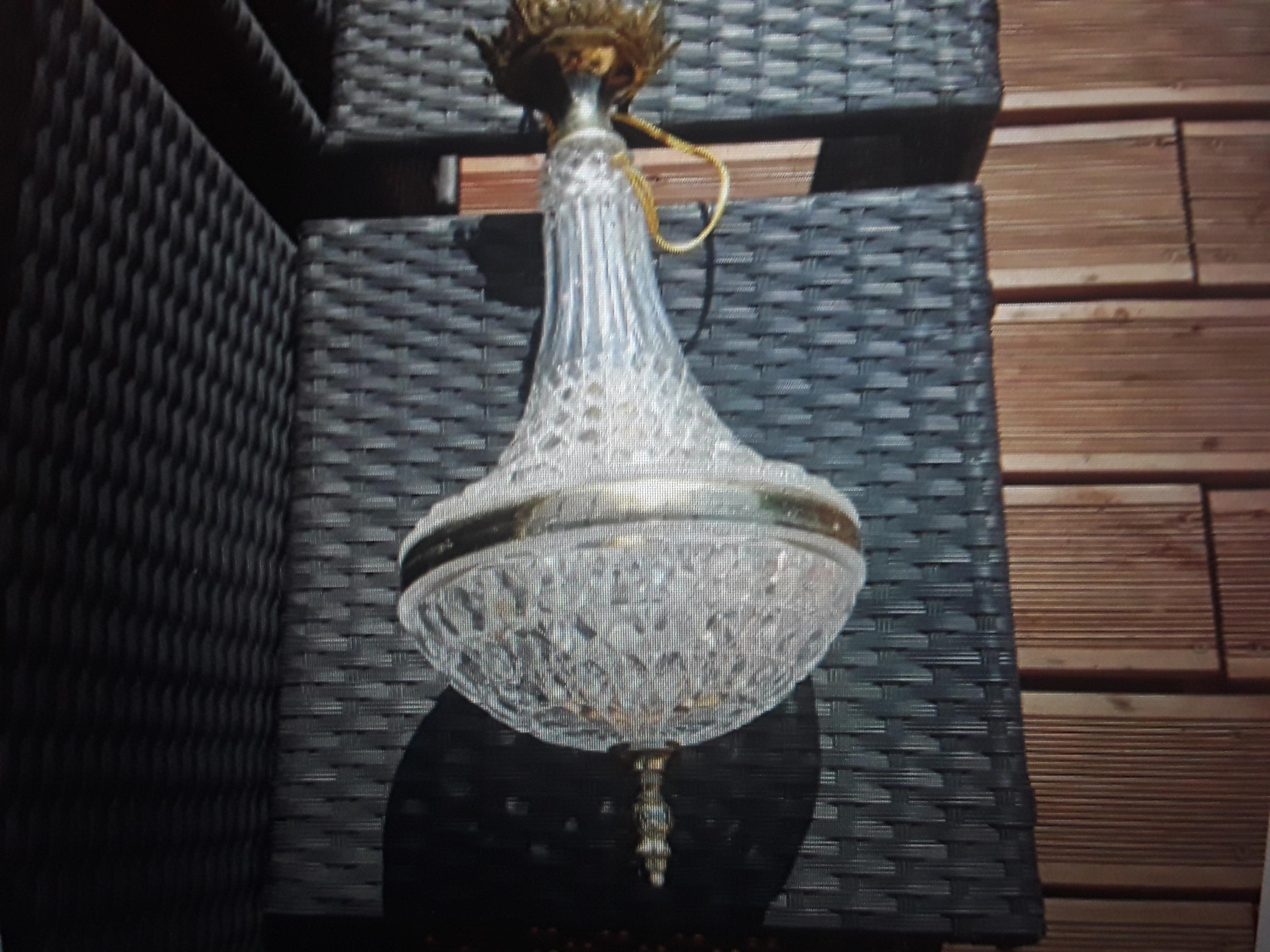 Colgante / Lámpara de Cristal de la Regencia Francesa de 1950 