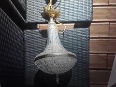 1950's French Regency Crystal "Diamond Series" Pendant / Chandelier by Baccarat