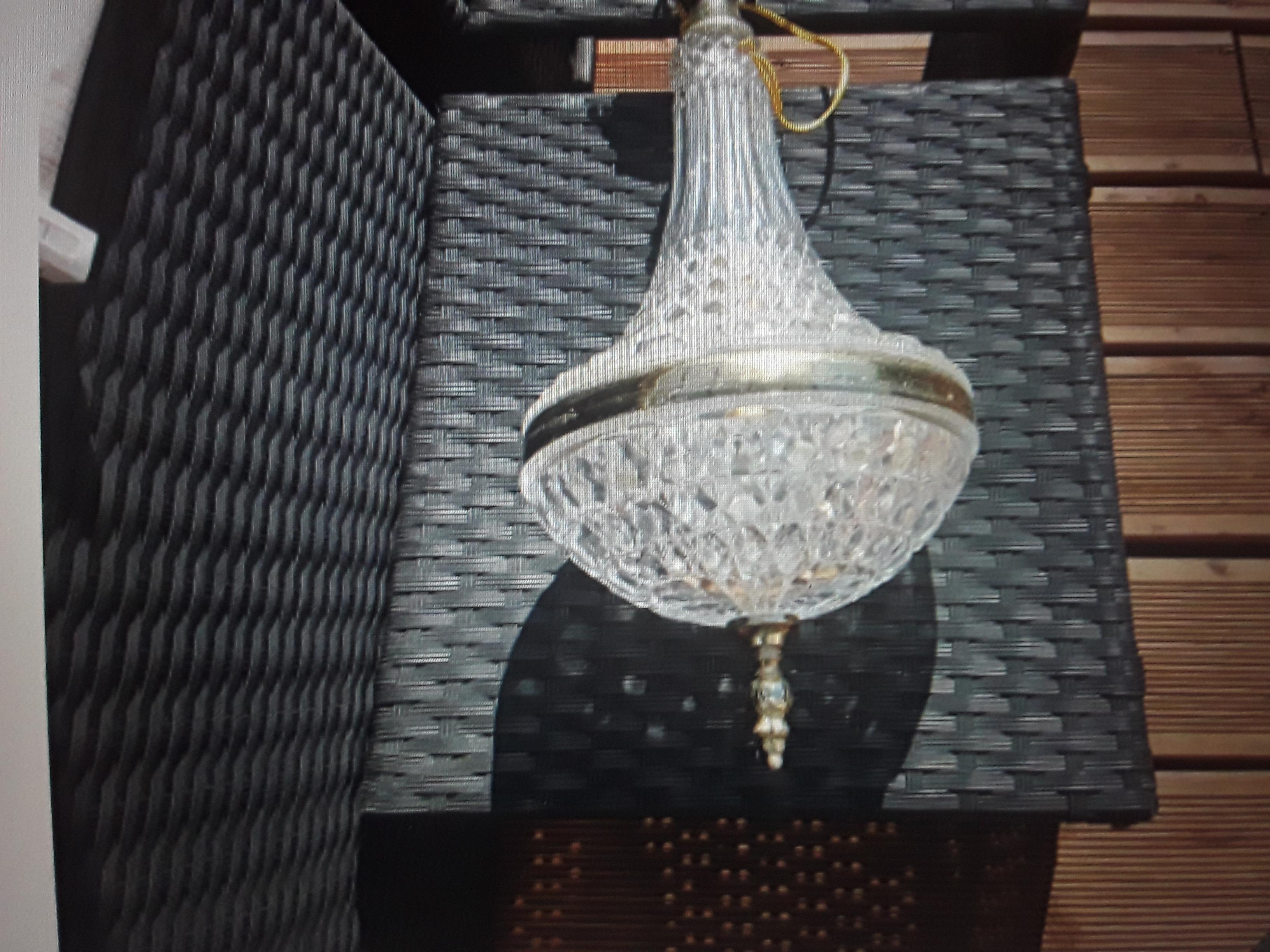 Colgante / Lámpara de Cristal de la Regencia Francesa de 1950 