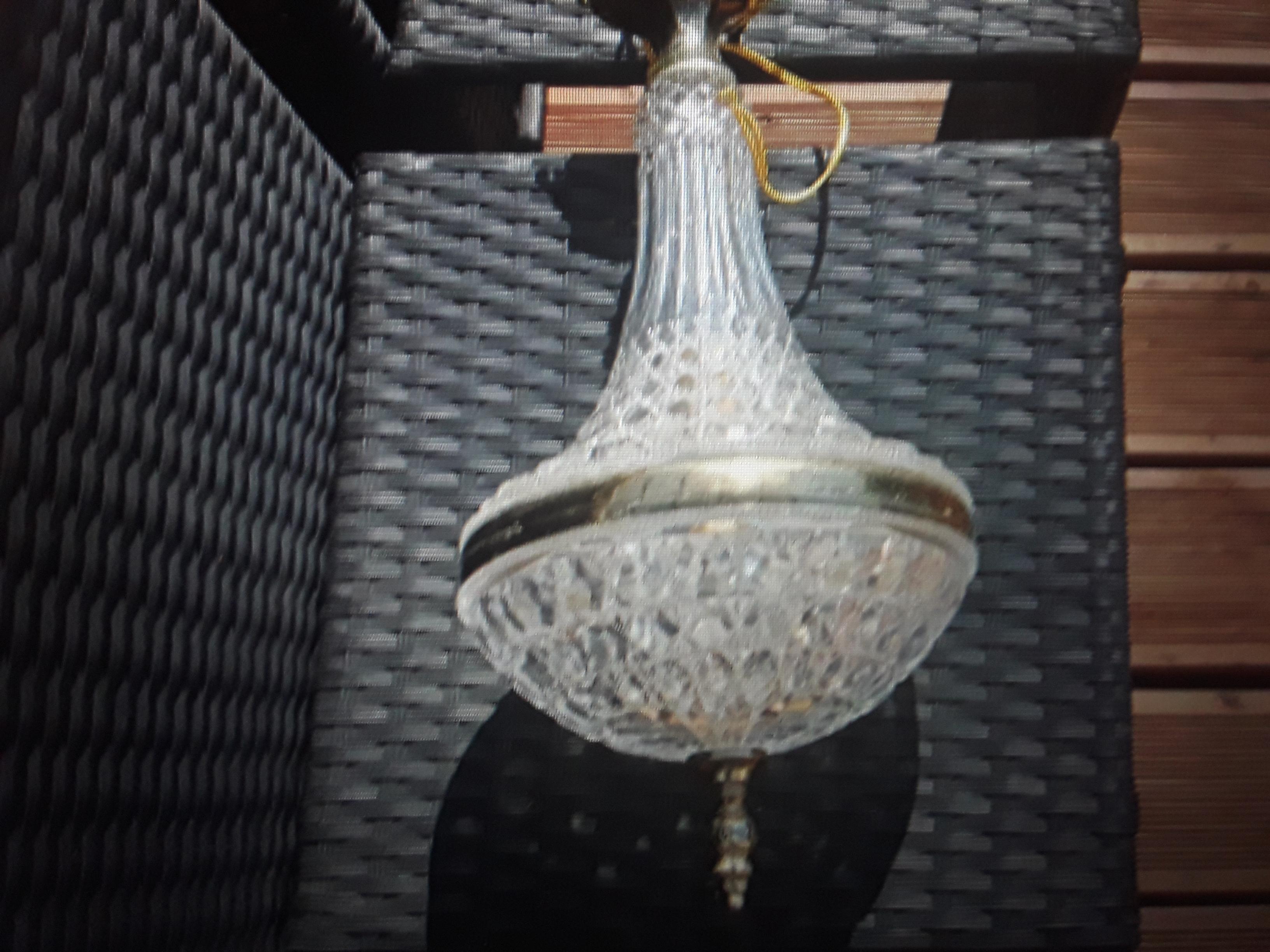 Colgante / Lámpara de Cristal de la Regencia Francesa de 1950 