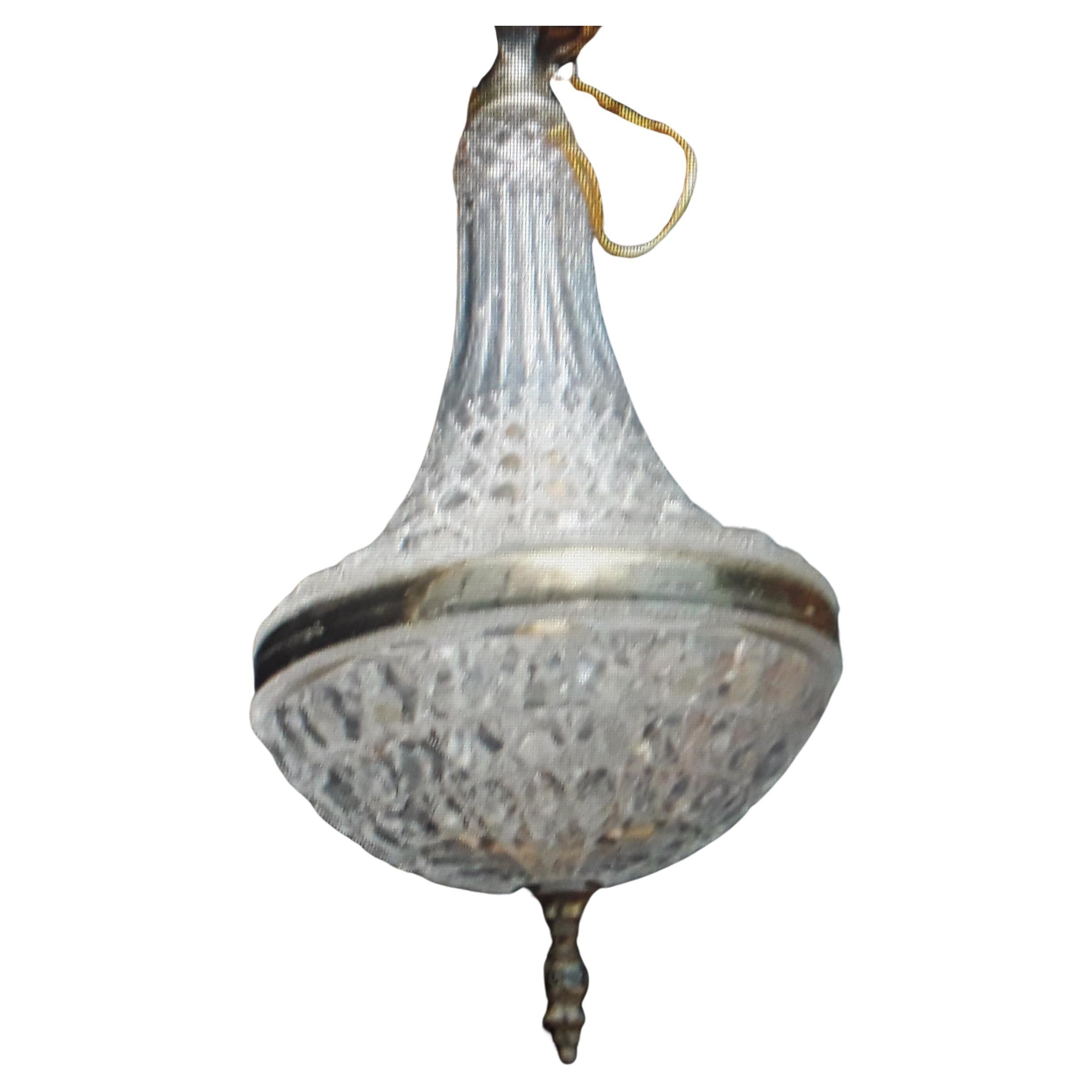 1950's French Regency Crystal "Diamond Series" Pendant / Chandelier by Baccarat