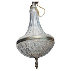 1950's French Regency Crystal "Diamond Series" Pendant / Chandelier by Baccarat