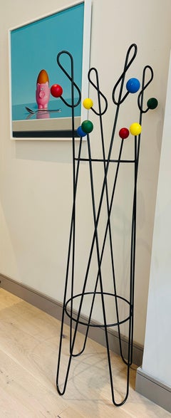 1950s French Roger Feraud "Clé de Sol" Treble Clef Iron Hat & Coat Stand