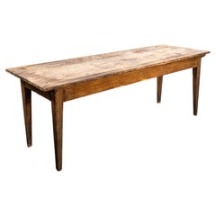 1950's French Scrubbed Top Preparation Dining Table