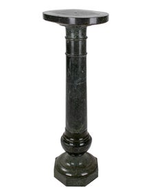 1950s French Serpentine Green Marble Pedestal