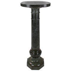 1950s French Serpentine Green Marble Pedestal