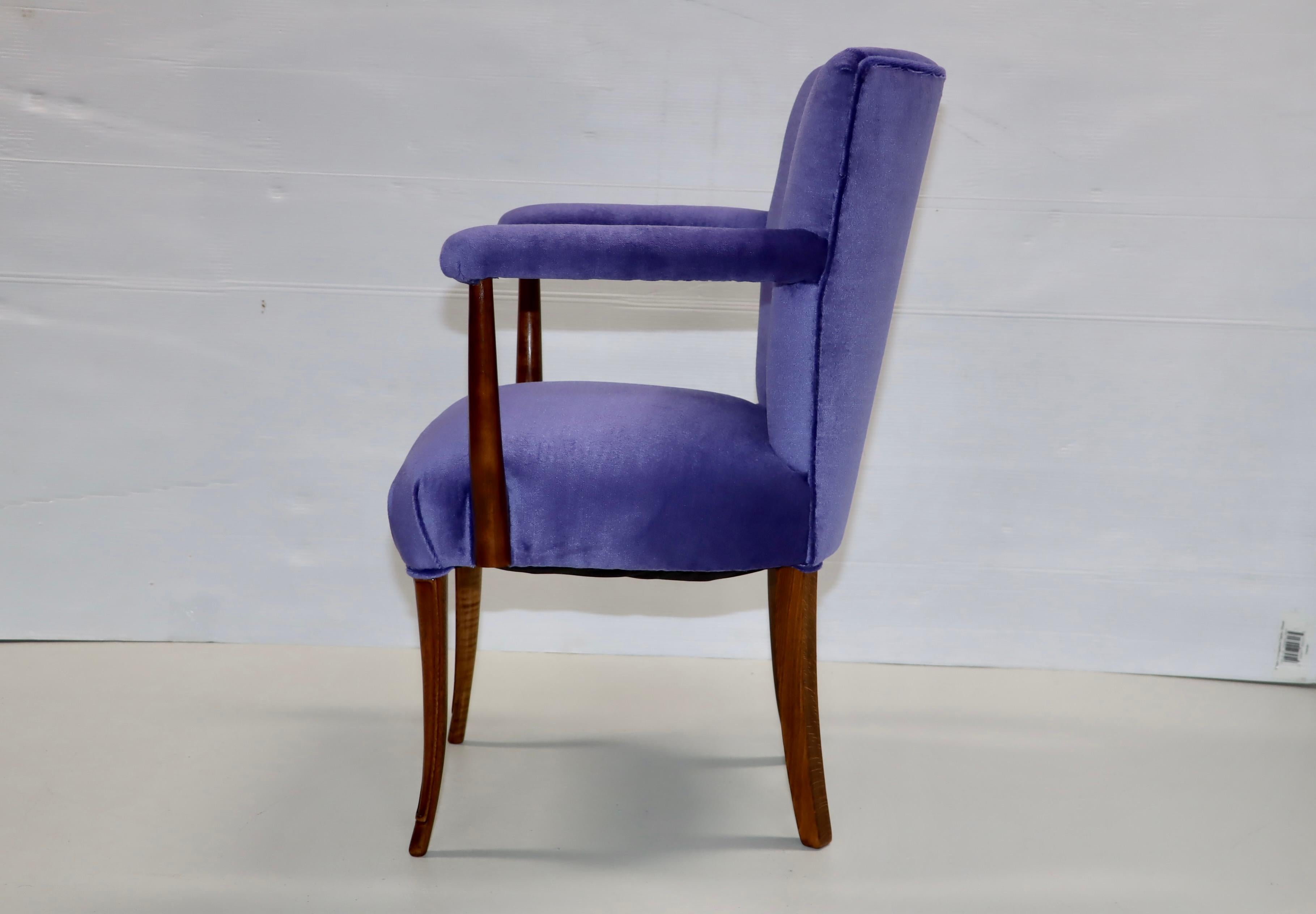 1950's French Side Chairs With Mohair Upholstery For Sale 5