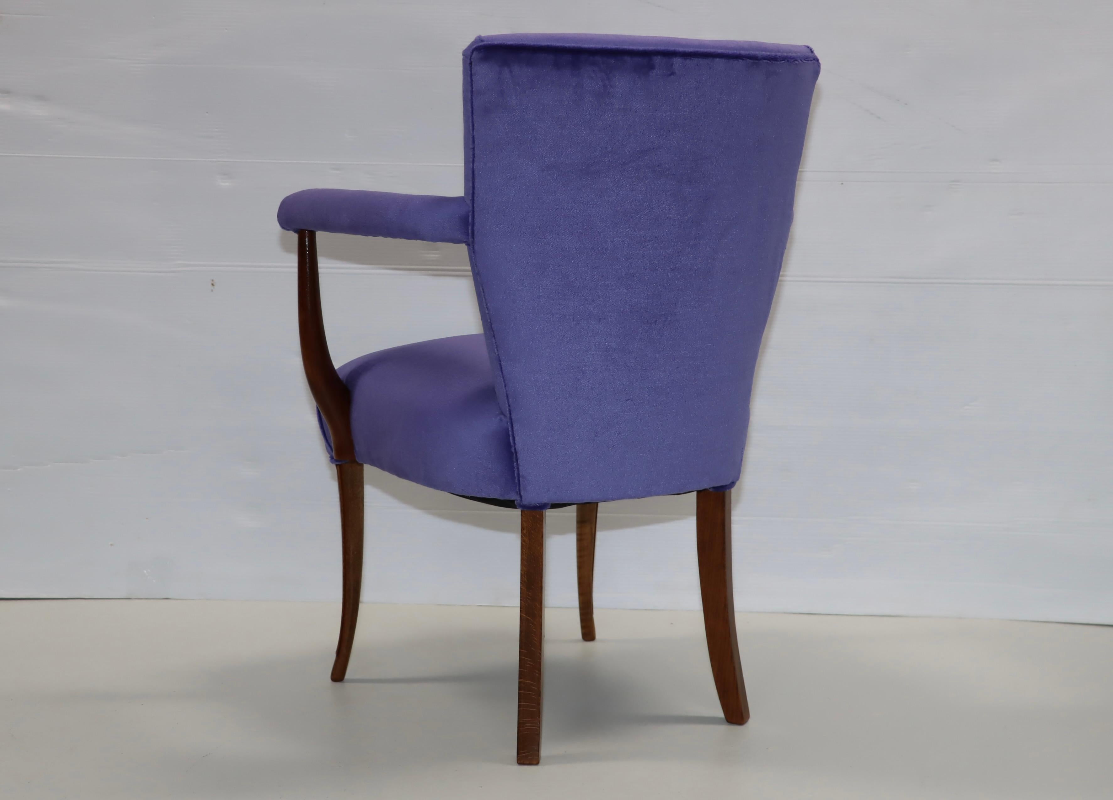 1950's French Side Chairs With Mohair Upholstery For Sale 6