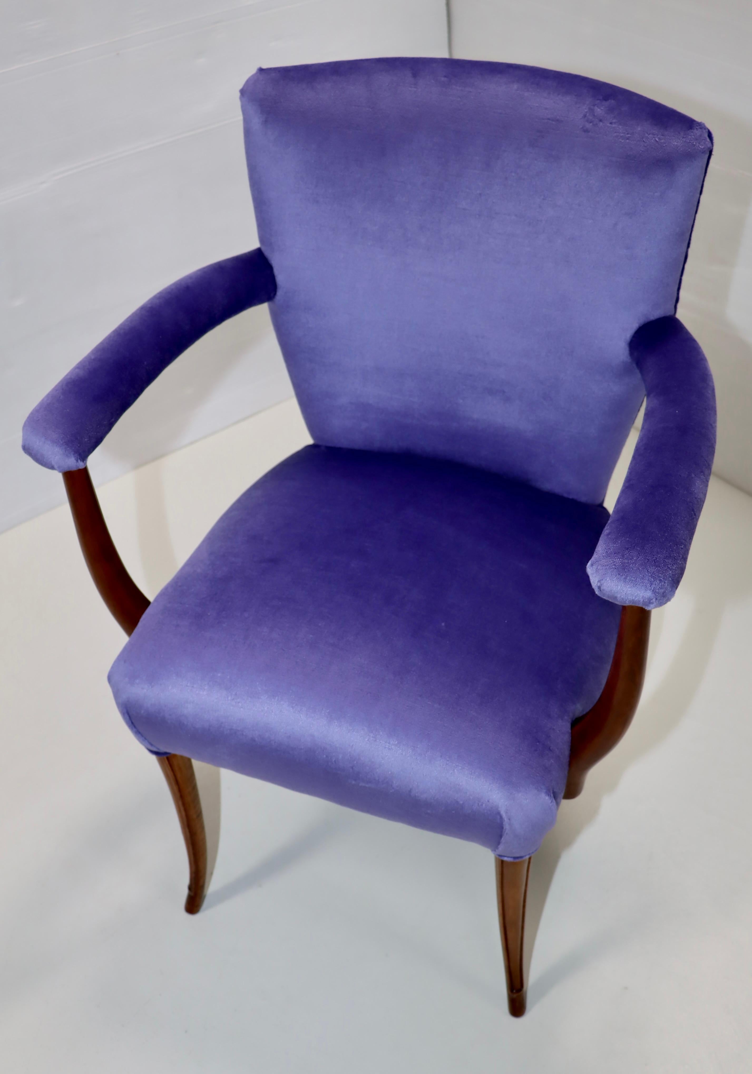 1950's French Side Chairs With Mohair Upholstery For Sale 9