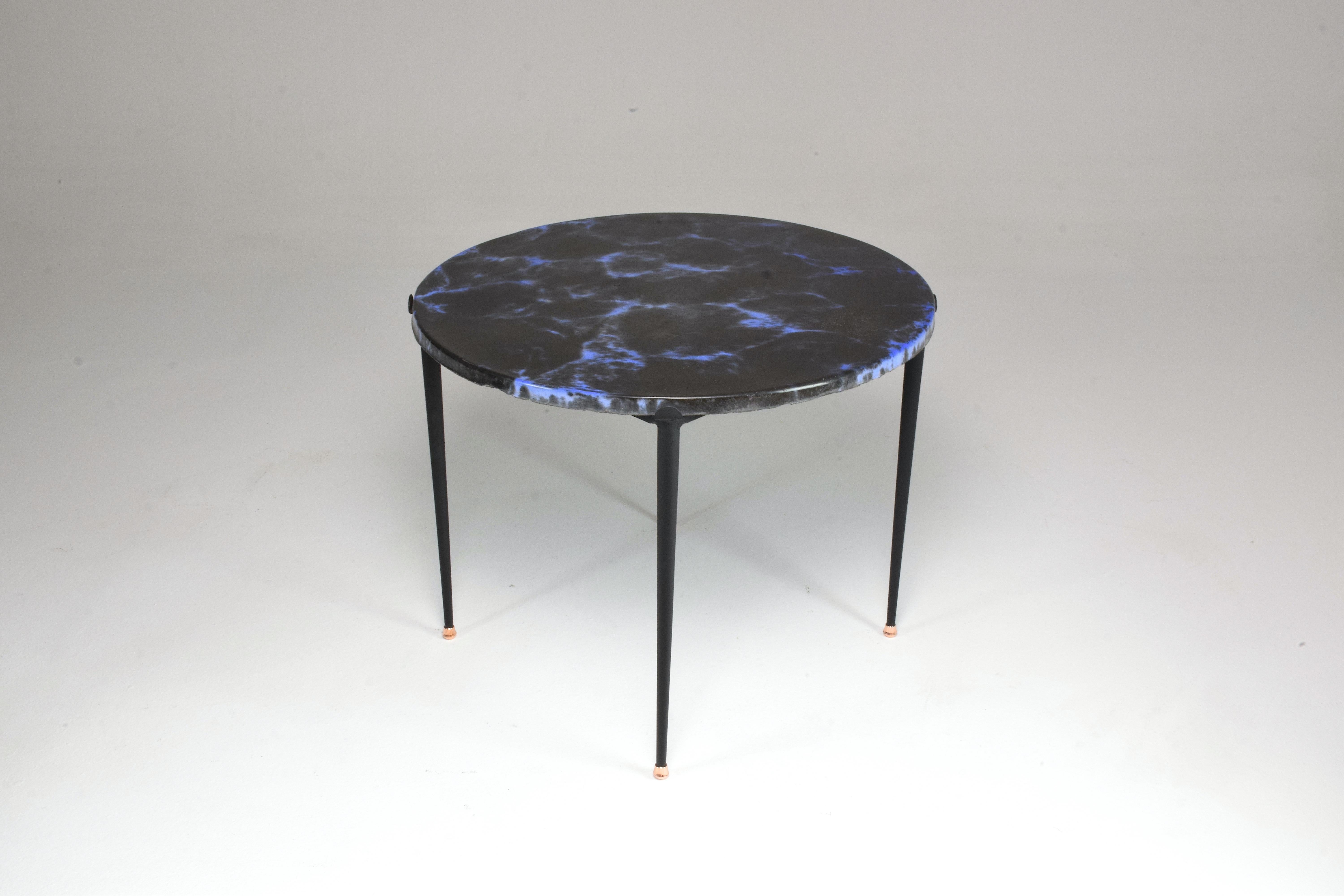 Mid-Century Modern 1950's French Enameled Coffee Table in the Style of Les 2 Potiers For Sale