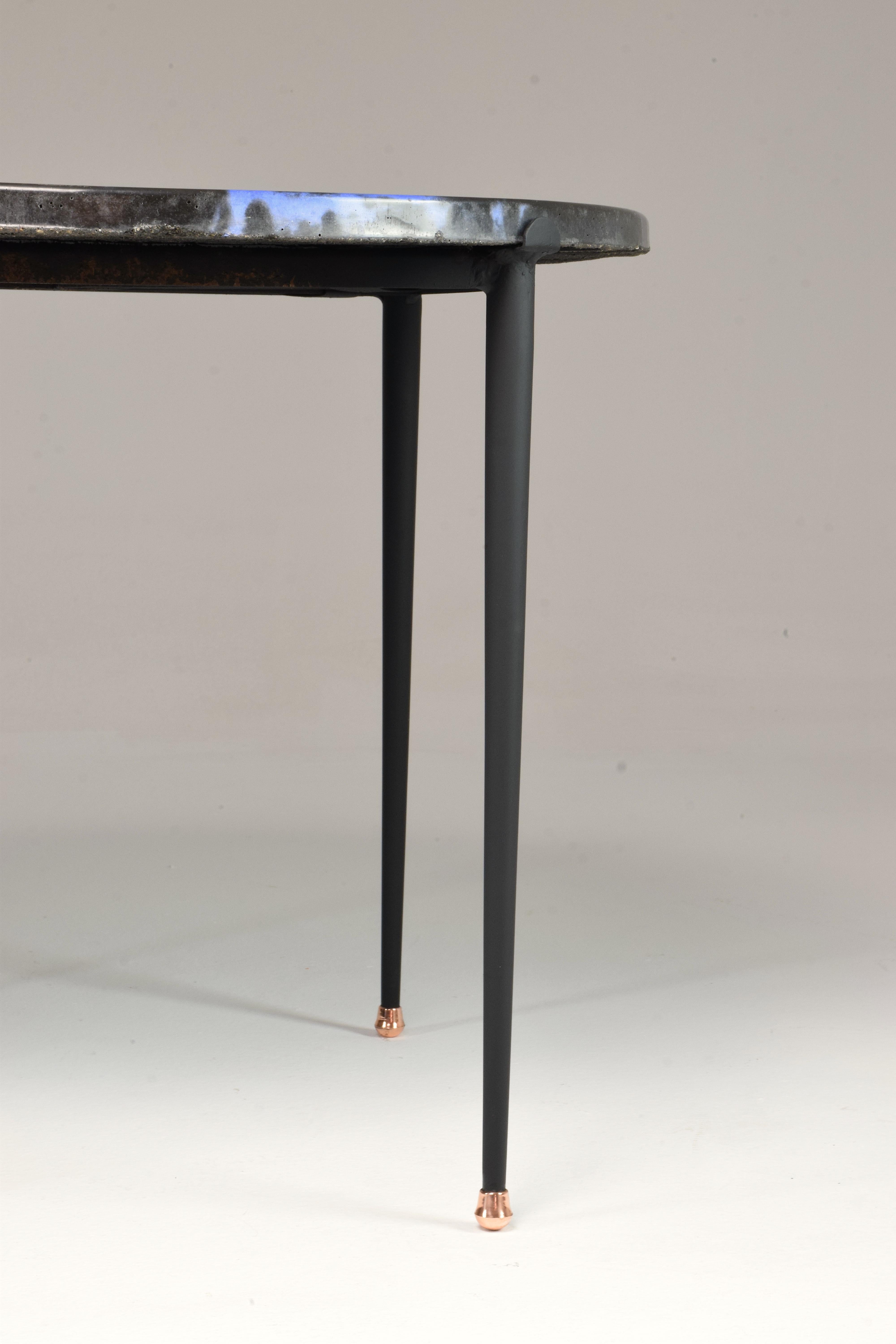 20ième siècle Table basse émaillée française des années 1950 dans le style de Les 2 Potiers en vente