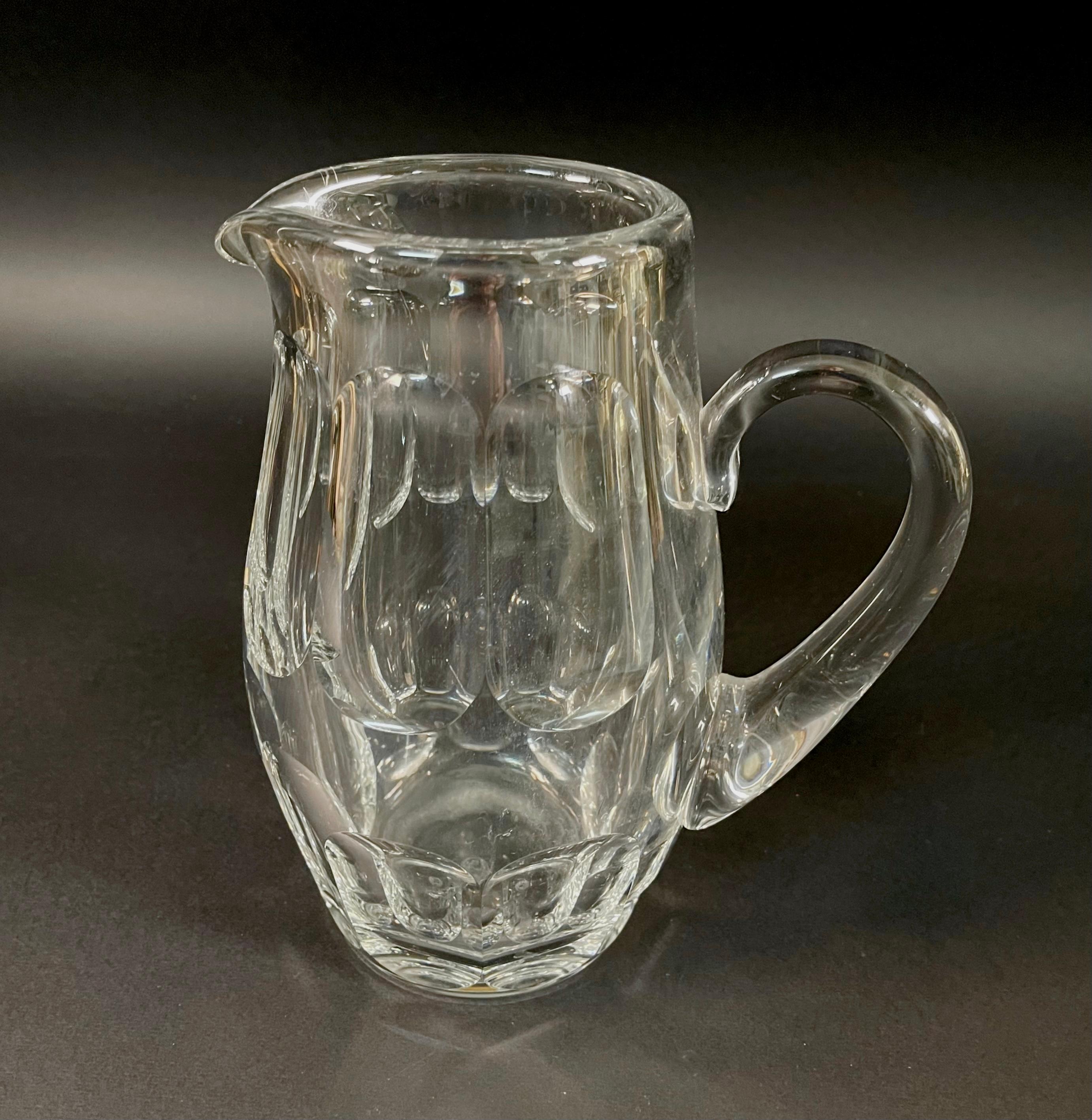 1950s French Signed Harcourt Baccarat Water Pitcher For Sale