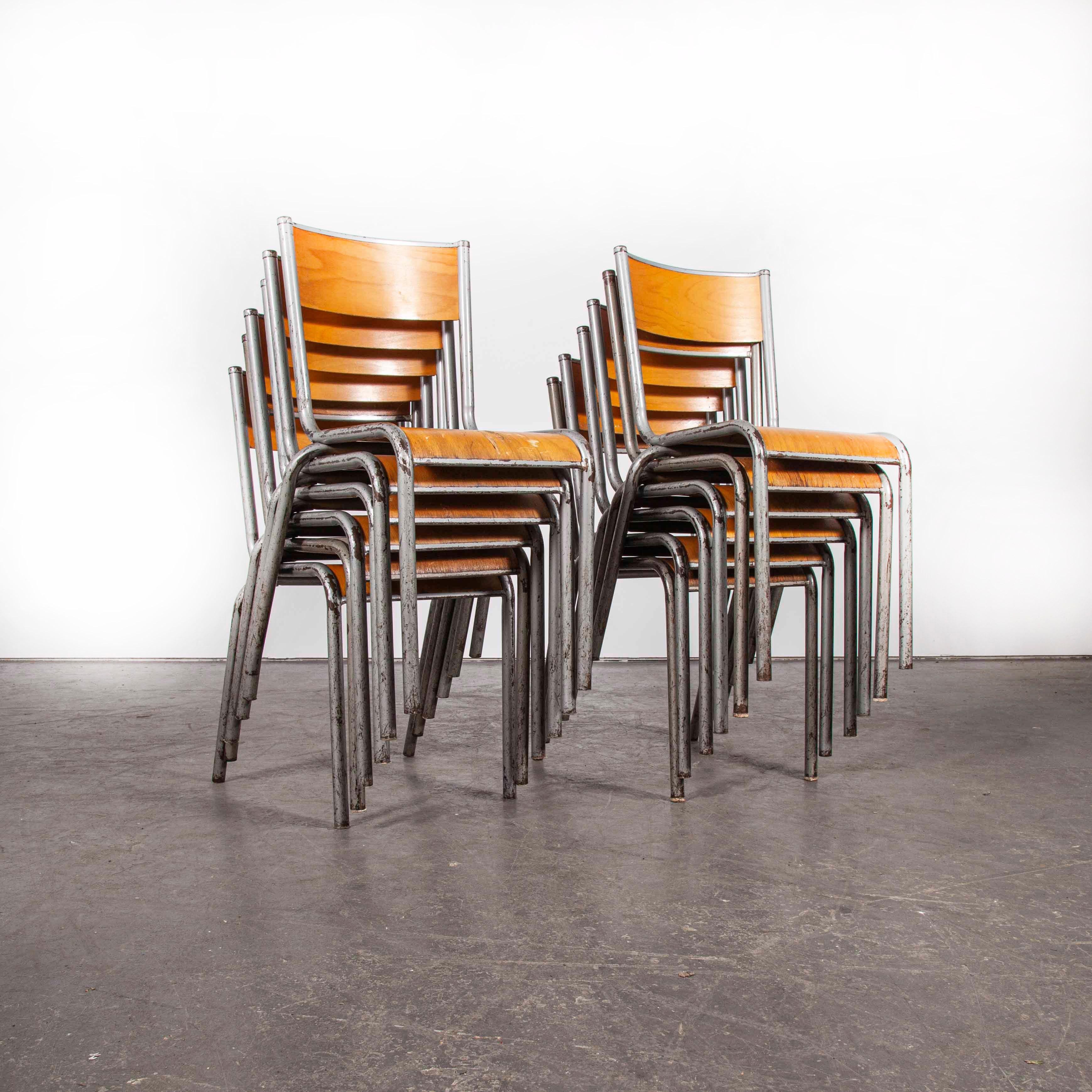 Mid-20th Century 1950s French Silver Mullca Dining Chairs, Set of Twelve, Other Quantities Ava