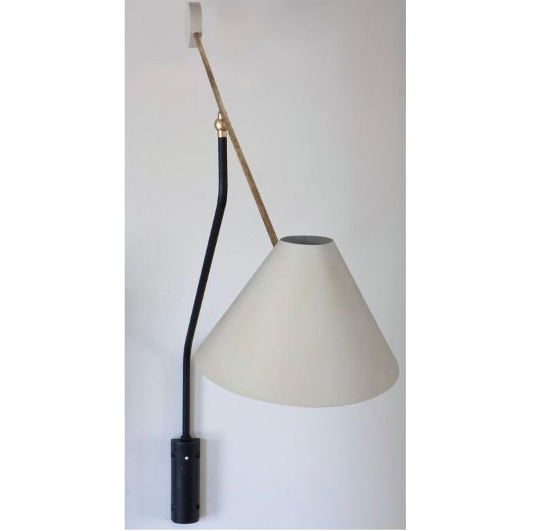 20th Century 1950s French Single Arm Wall Lamp by Jean Boris Lacroix