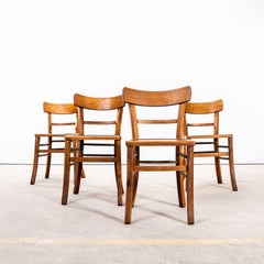 1950’s French Single Bar Back Farmhouse Dining Chairs - Set Of Four