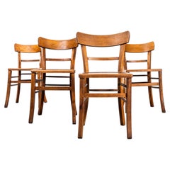 1950’s French Single Bar Back Farmhouse Dining Chairs - Set Of Four