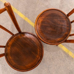 1950’s French Single Hoop Back Dining Chairs – Pair