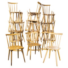 Chaises de salle à manger françaises des années 1950 à dossier mince et à dossier collé - Quantités diverses disponibles