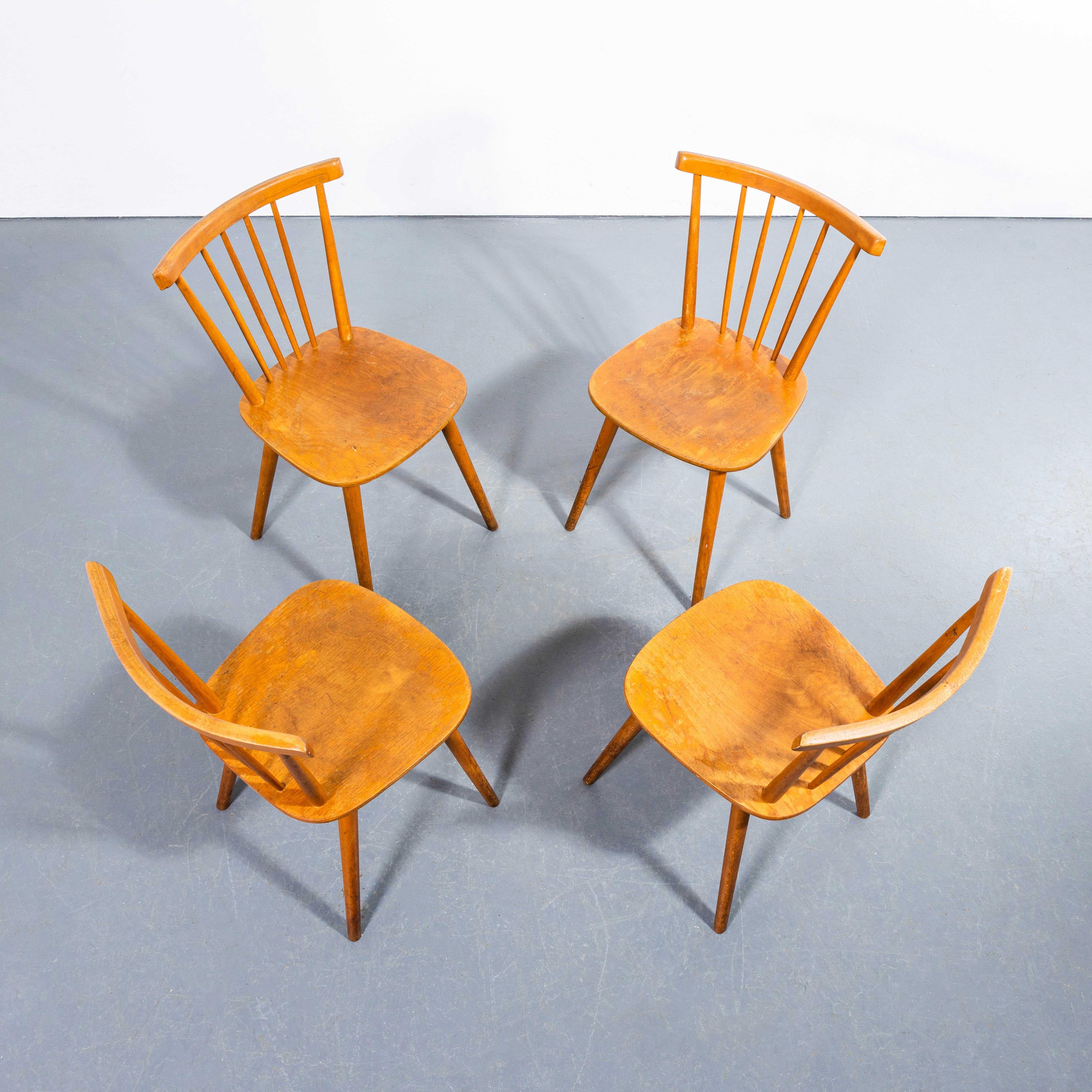 Mid-20th Century 1950's French Slim Bar Stick Back Dining Chairs - Large Quantity Available