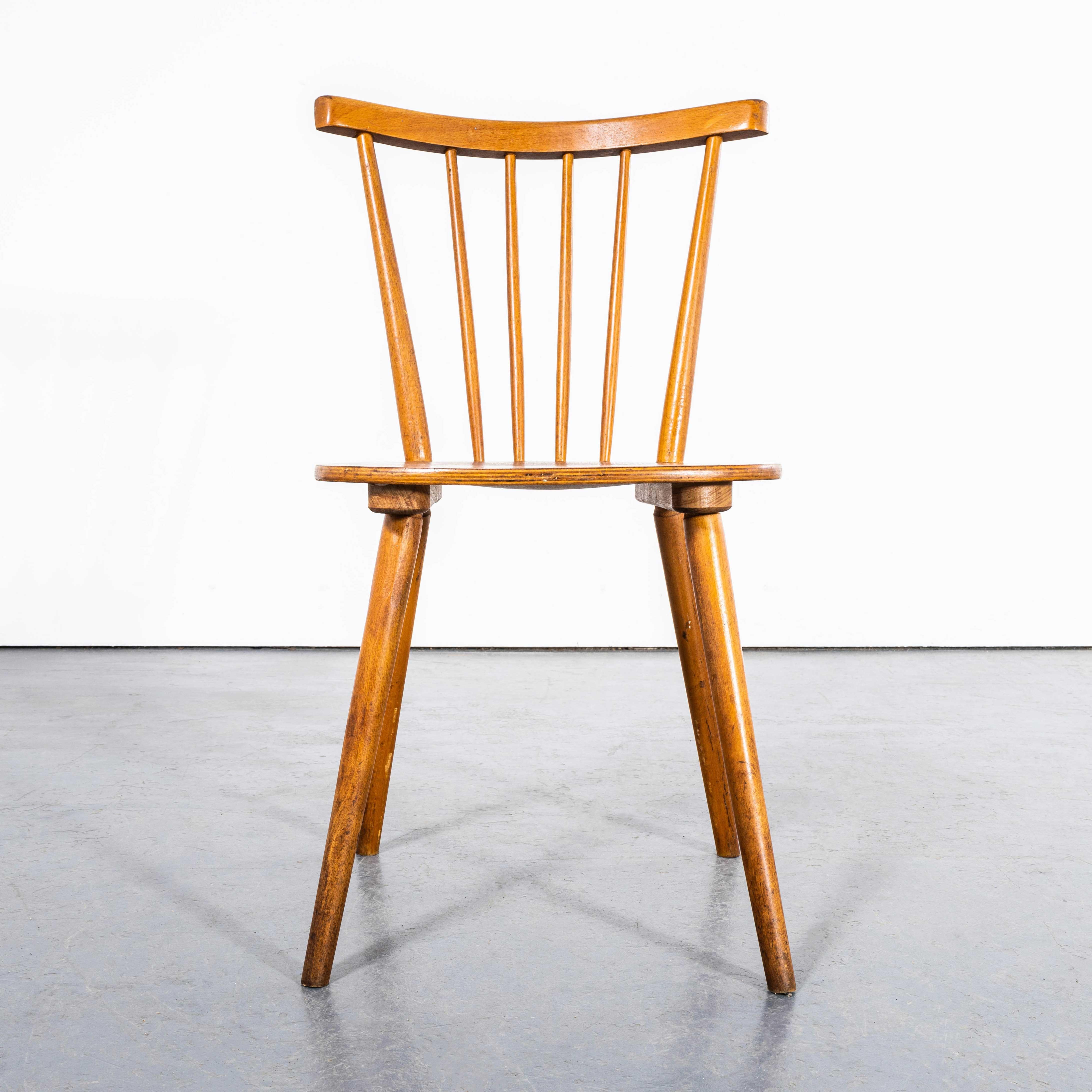 1950's French Slim Bar Stick Back Dining Chairs - Large Quantity Available 1