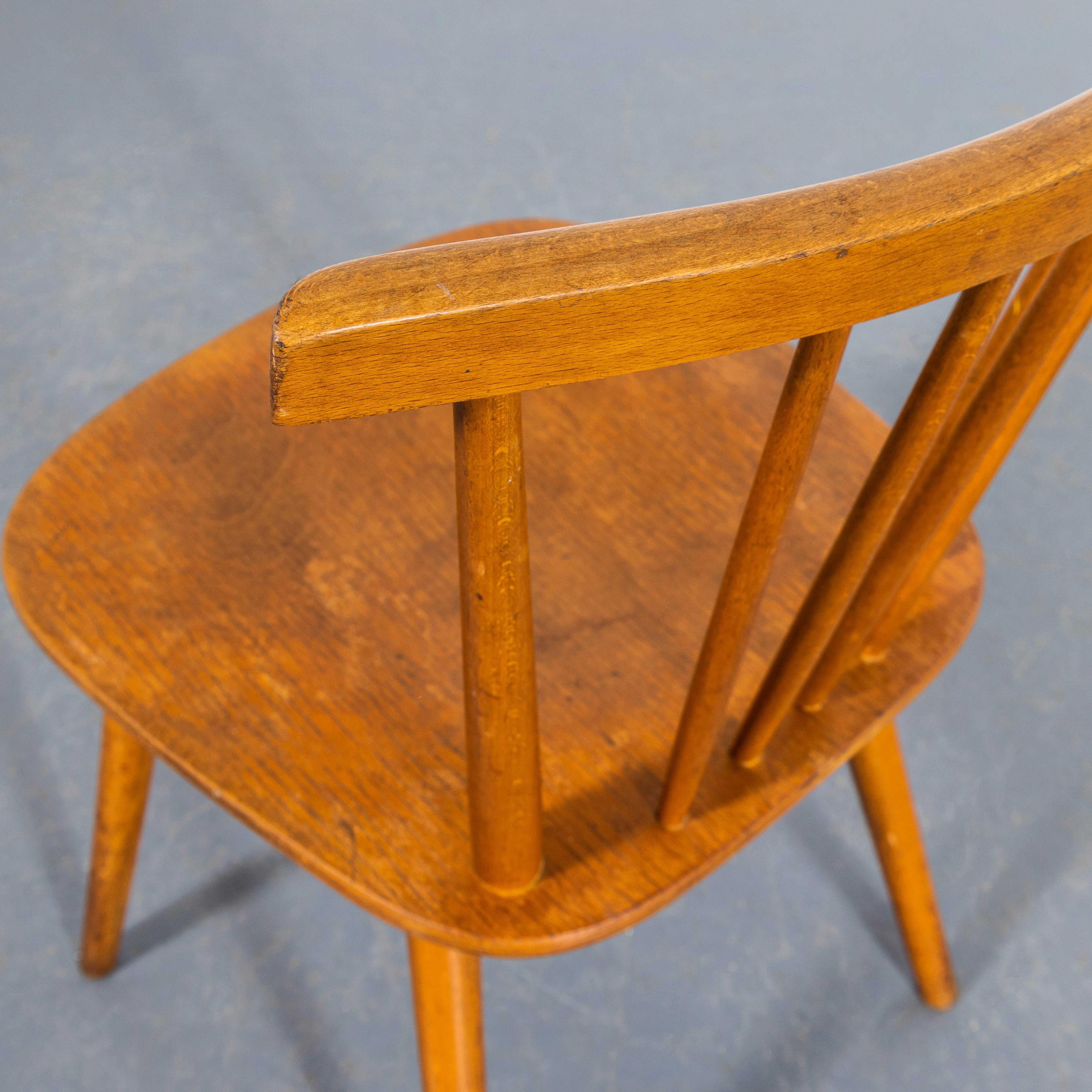 1950's French Slim Bar Stick Back Dining Chairs - Large Quantity Available 3