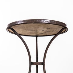 1950's French Small Round Gueridon Table With Marble Top