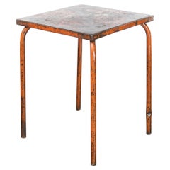 1950's French Square Metal Garden Table Red (Model 836.5)