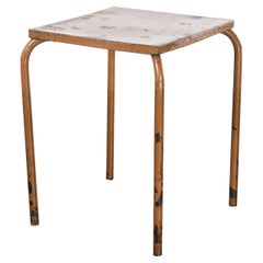 1950's French Square Metal Garden Table Red/Orange 'Model 836.6'