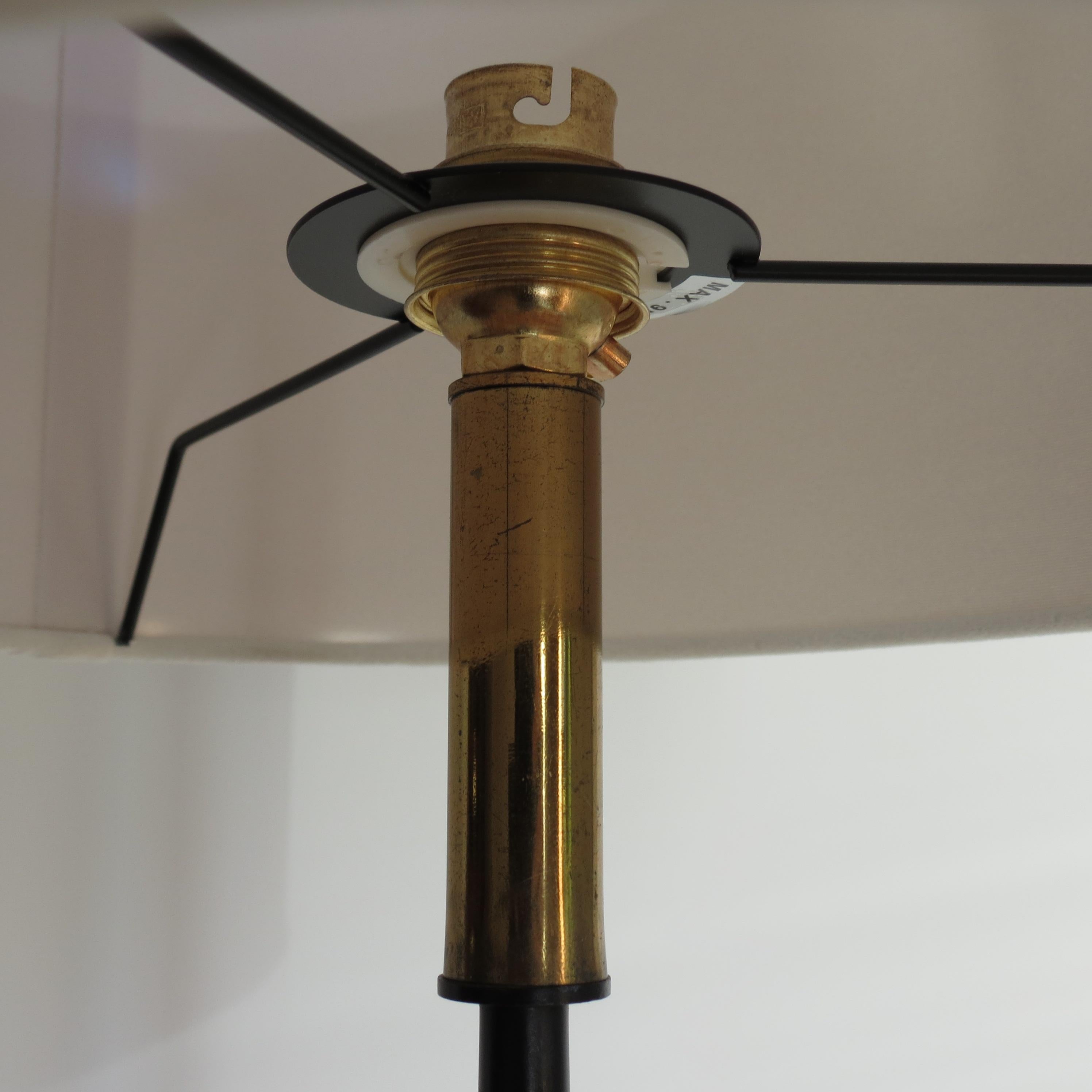 Machine-Made 1950s French Steel and Brass Floor Lamp