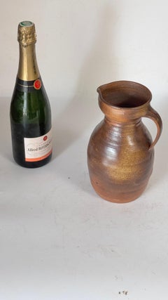 1950s French Stoneware Pitcher – Handcrafted Studio Piece with Strong Character