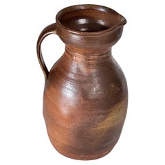 1950s French Stoneware Pitcher – Handcrafted Studio Piece with Strong Character
