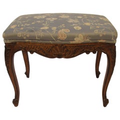 1950s French Style Hand Carved Ottoman